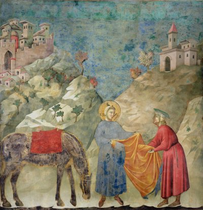 St. Francis Gives his Coat to a Stranger, 1296-97 by Giotto di Bondone